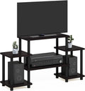 Furinno Turn-N-Tube No Tools Entertainment Center, Square corner, Dark Walnut by Furinno-FitsYourSpaceFitsYourBudget