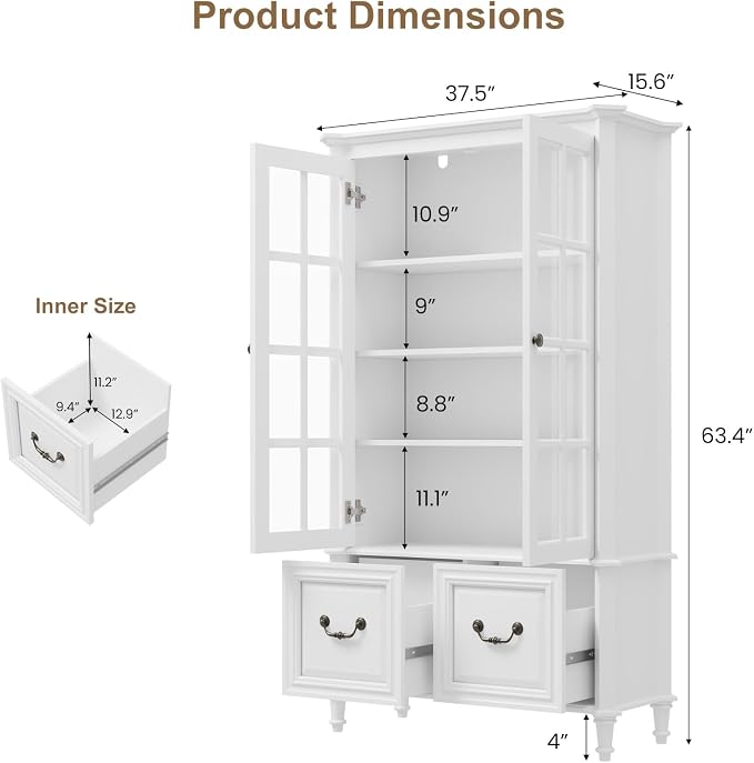 QUW 63" Tall Display Cabinet - Image 3