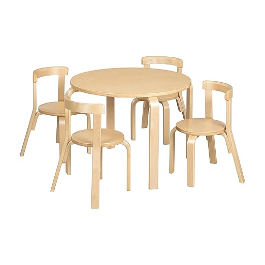 ECR4Kids Bentwood Table and Curved Back Chair Set, Kids Furniture by ECR4Kids