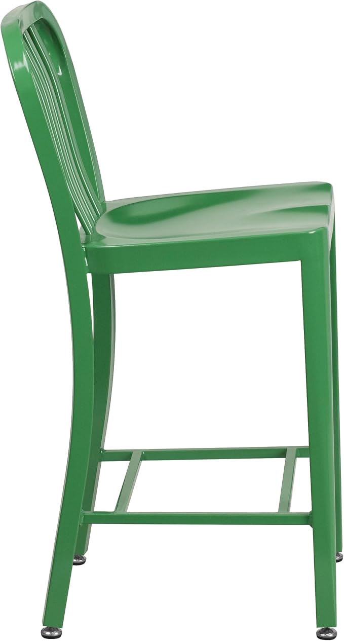 Flash Furniture Commercial Grade 24" High Green Metal Indoor-Outdoor Counter - Image 7