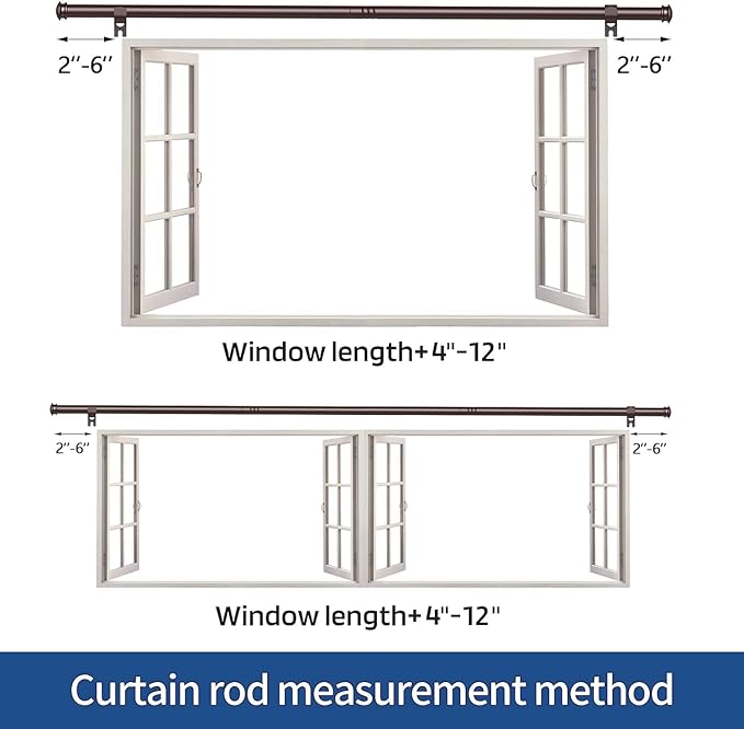 Curtain Rods 2 Pack 5/8 inch Brown Curtain Rods - Image 5
