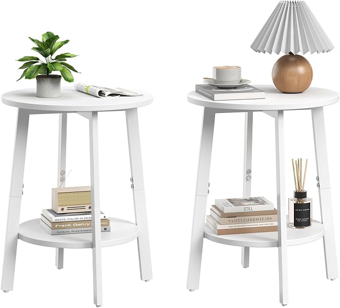 sthmec Side Table Set of 2, Small Round End Table by Unknown