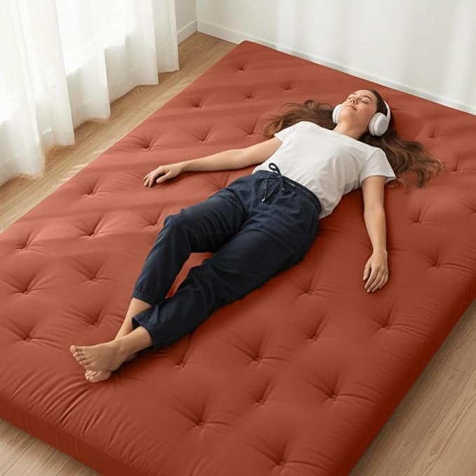 ZonLi Japanese Floor Futon Mattress Full Size 75"x 54", 100% Cotton Cover 4'' by Zonli