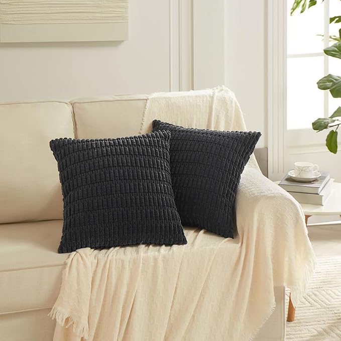 Fancy Homi 4 Packs Boho Black Decorative Throw Pillow Covers 26x26 Inch - Image 6