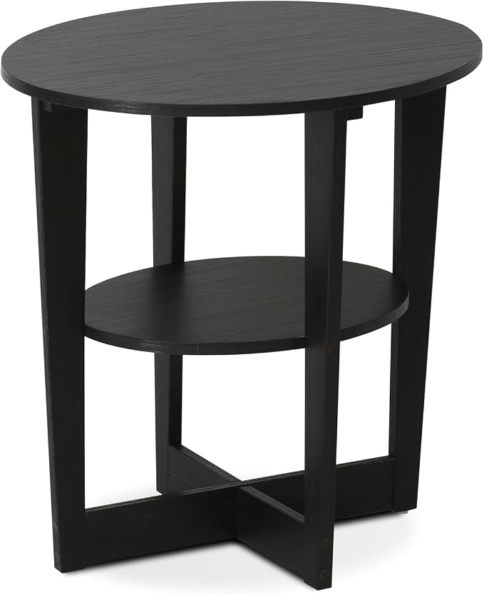 Furinno JAYA Side Table, 2-Tier Round Modern End Table - Image 7