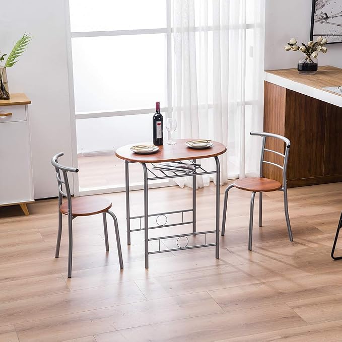 VINGLI 3 Piece Dining Set, Small Kitchen Table Set - Image 4