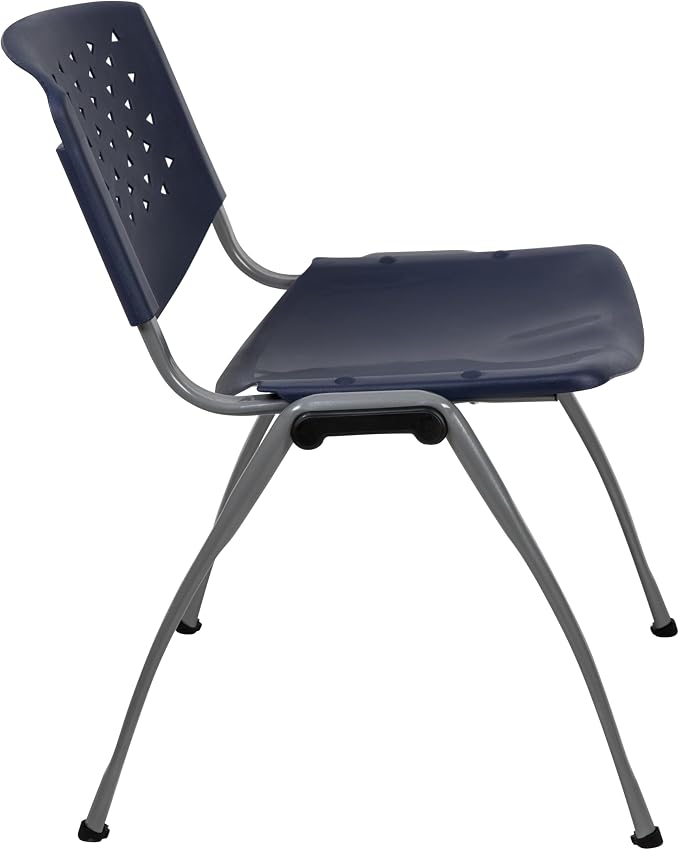 Flash Furniture HERCULES Series 880 lb. Capacity Navy Plastic Stack Chair - Image 9