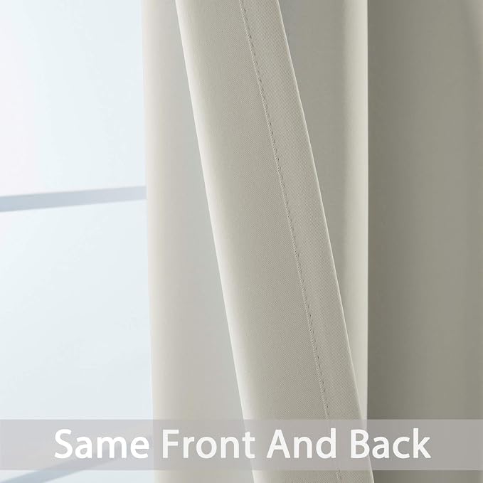 Yakamok Light Beige Room Darkening Thermal Insulated Light Blocking Blackout - Image 4