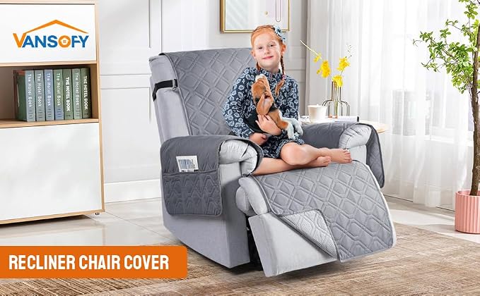 VANSOFY 100% Waterproof Recliner Chair Covers, Recliner Cover Non-Slip Dog - Image 2