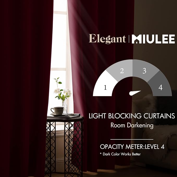 MIULEE Christmas Blackout Curtains, Room Darkening Thermal Insulated Drapes - Image 2
