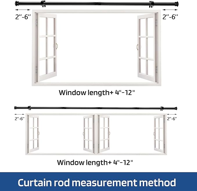 Curtain Rods 2 Pack 5/8 inch Black Curtain Rods - Image 5