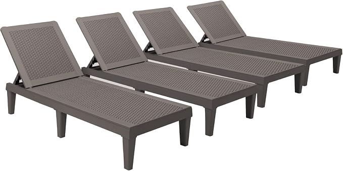 Devoko Outdoor Chaise Lounge Chair Set of 4 by DEVOKO