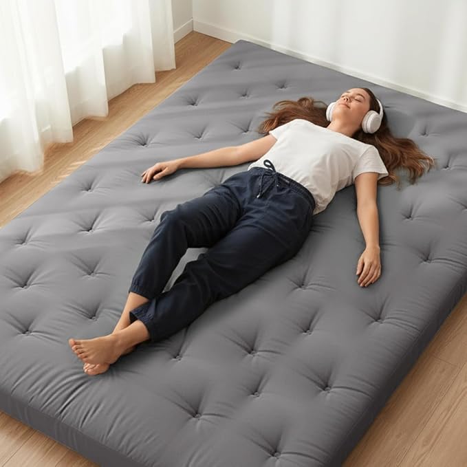 ZonLi Japanese Floor Futon Mattress Full Size 75"x 54", 100% Cotton Cover 4'' by Zonli