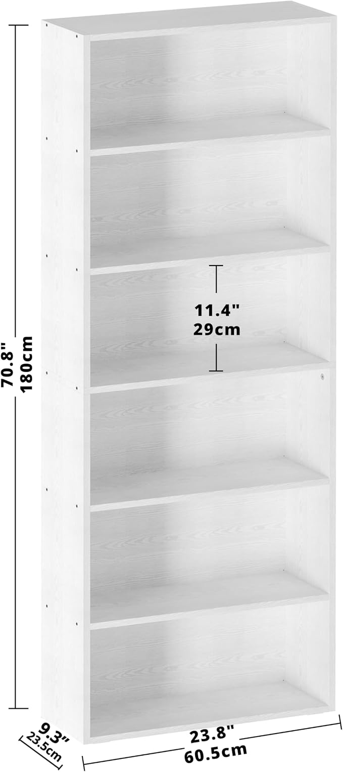IRONCK Bookshelves and Bookcases Floor Standing 6 Tiers Display Storage Shelves - Image 3