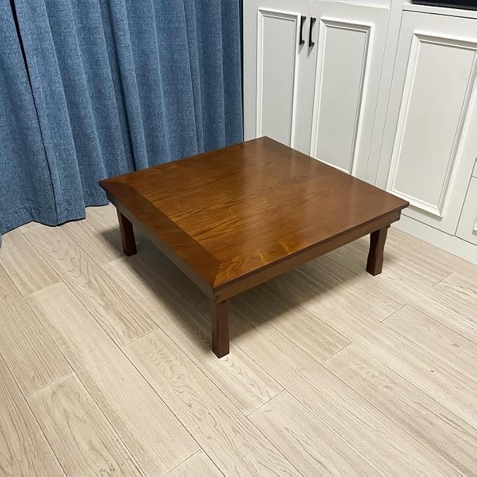 Rustic Wooden Korean Coffee Table Folding Legs, 24 x 24 inches - Image 9