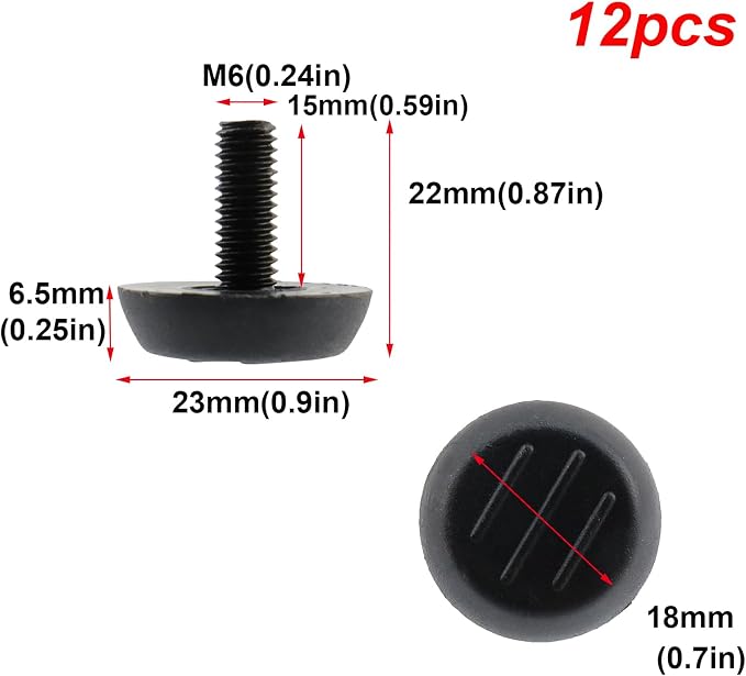 Antrader 12 Pack M6×15mm Furniture Lvelers, Table Leg Levelers, Levelling Foot - Image 2