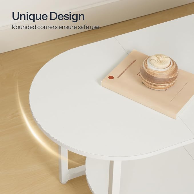 HOOBRO Coffee Table for Living Room, Oval Small Coffee Table - Image 7