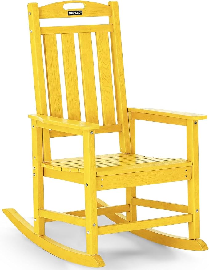 Outdoor Adirondack Rocking Chairs All-Weather HDPE Patio Rocker Chair by ABCPATIO