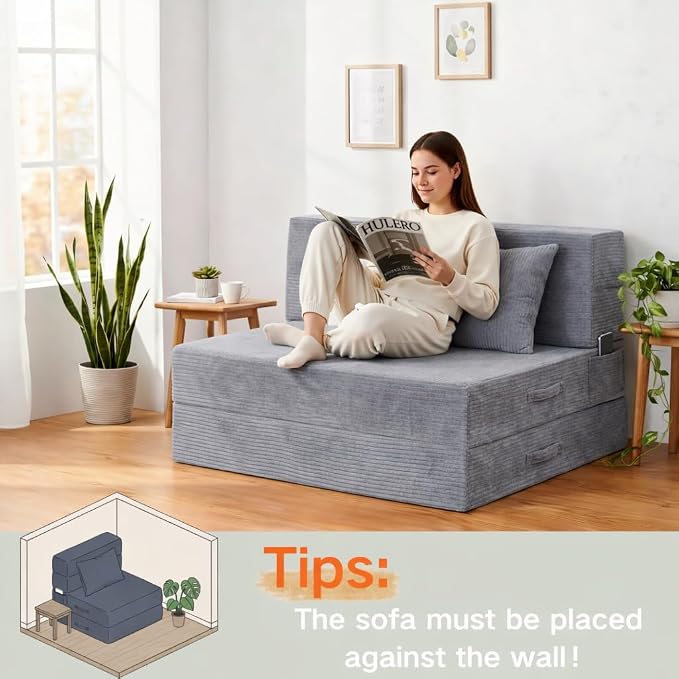 Folding Sofa Bed, 4 in 1 Convertible Sleeper Chair - Image 8