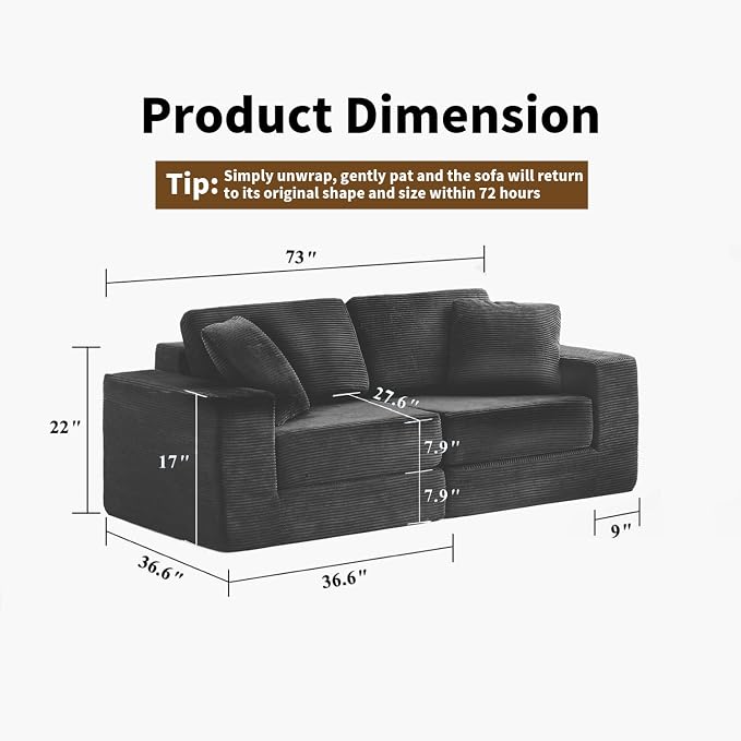 FILUXE Modular Sectional Sofa, Modern Modular Sofa Couch - Image 3