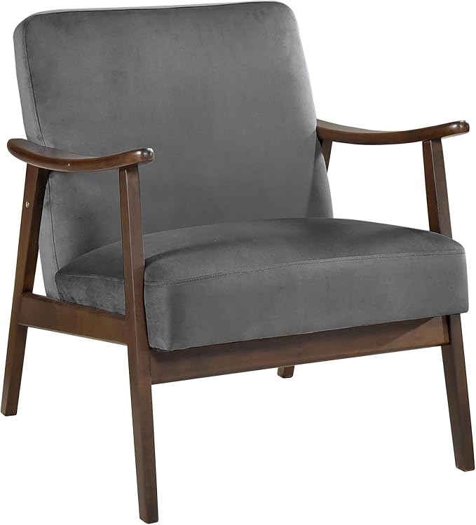 Lexicon Mid Century Modern Chair Velvet Accent Chair - Image 6