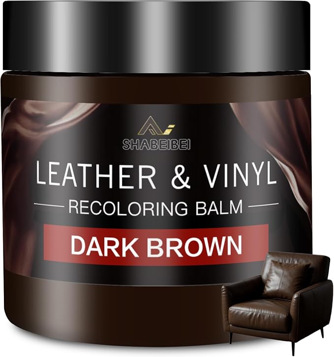 Leather Recoloring Balm and Scratch Repair Kit, Dark Brown Leather Restorer by SHABEIBEI