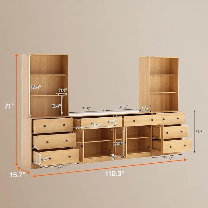 TUSY 71" Large TV Stand Set - Image 2