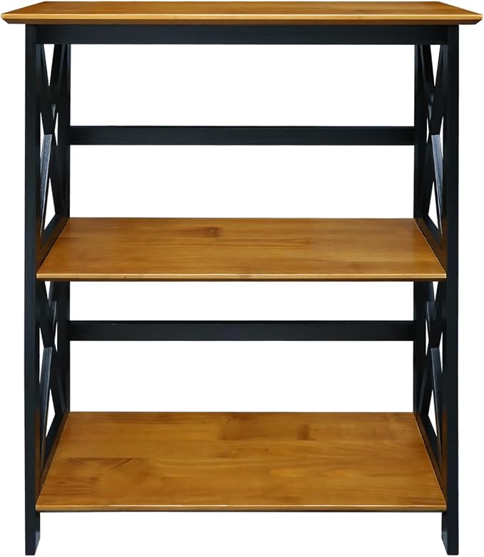 Casual Home Shelf Bookcase Antique Walnut/Black by CasualHome