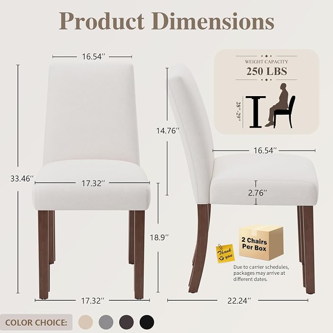 Dining Chairs Set of 4, Modern Dining Room Chairs - Image 2