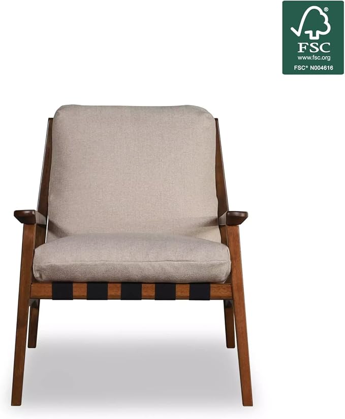 Grain Wood Furniture Solid Wood Mid Century Lounge Chair - Image 6