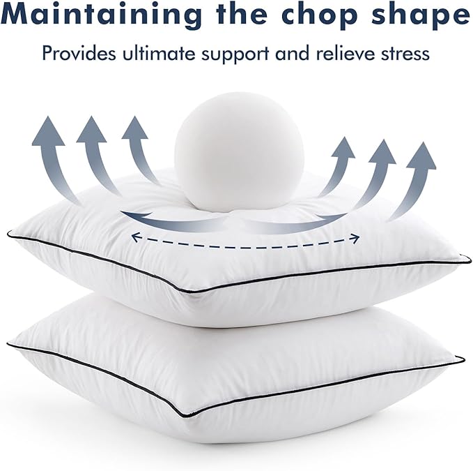 MIULEE Goose Feather Down 20x20 Pillow Insert Set of 2 - Image 4
