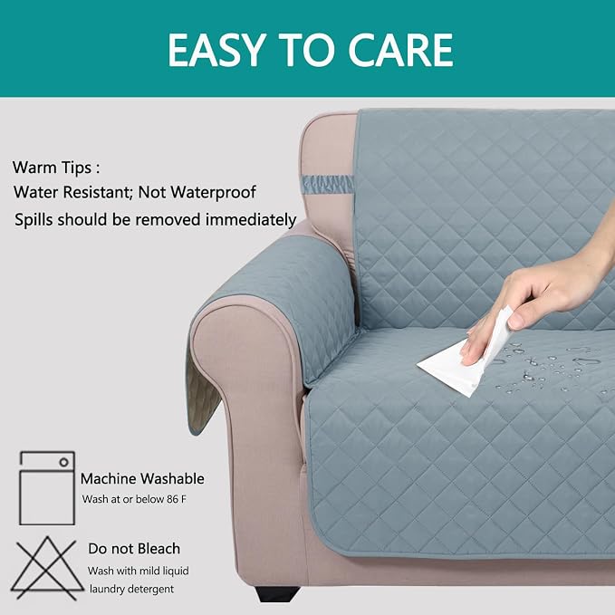 U-NICE HOME Loveseat Sofa Cover Reversible Couch Cover - Image 5