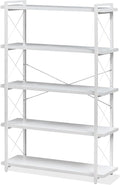 HCHQHS Bookshelf, 5-Tier Industrial Bookcase, Freestanding Tall Bookshelves by HCHQHS