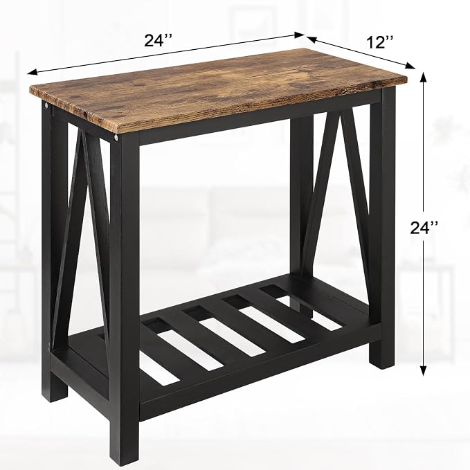 Narrow Side Table Rectangular End Tables - Image 3