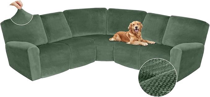 Arfntevss Sectional Recliner Couch Covers Velvet Corner Sectional Sofa Cover by Arfntevss