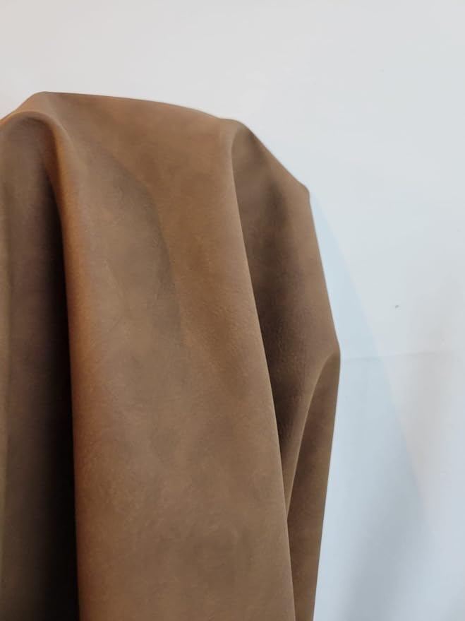 NAT Leathers | Desert Tan Tumbled Nubuck Soft Faux Vegan Leather PU | 3 Yard - Image 7