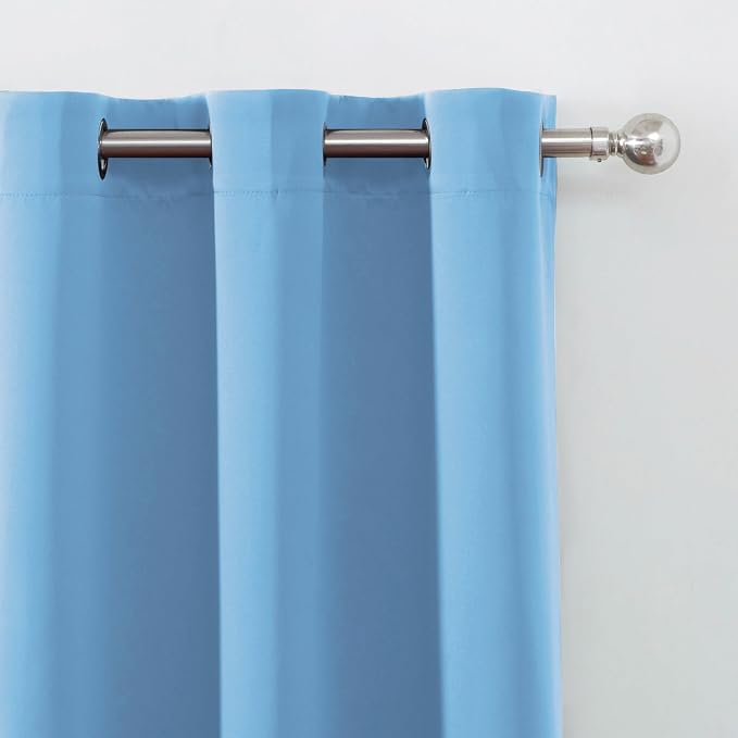 LEMOMO Blackout Curtains 52 x 120 Inch Long Sky Blue Curtains Set of 2 Panels - Image 6