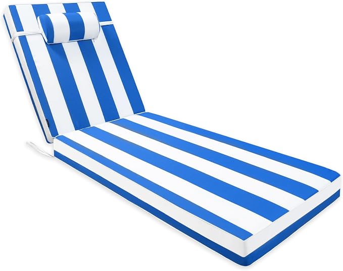 Chaise Lounge Cushion for Outdoor Furniture, Waterproof, Fade-Resistant and by Unknown