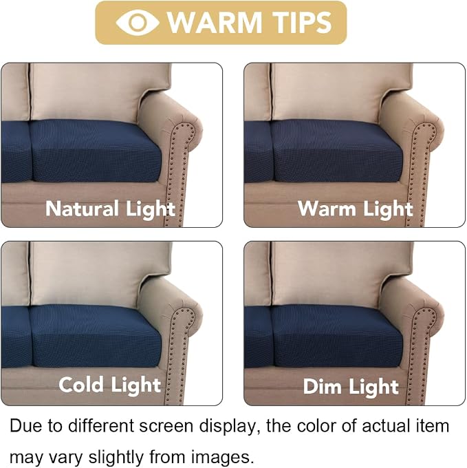 H.VERSAILTEX High Stretch Couch Cushion Covers, Chair Sofa Seat Slipcovers - Image 3