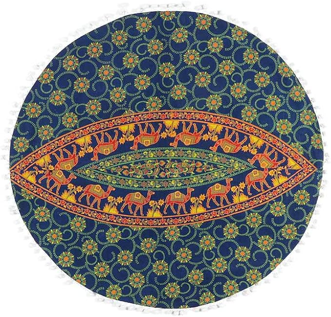 Mandala Floor Pillow Cover Meditation Cushion Seating Throw Hippie Round - Image 4