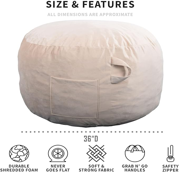Bean Bag Chairs, Memory Foam Stuffing Bean Bag Chair - Image 6