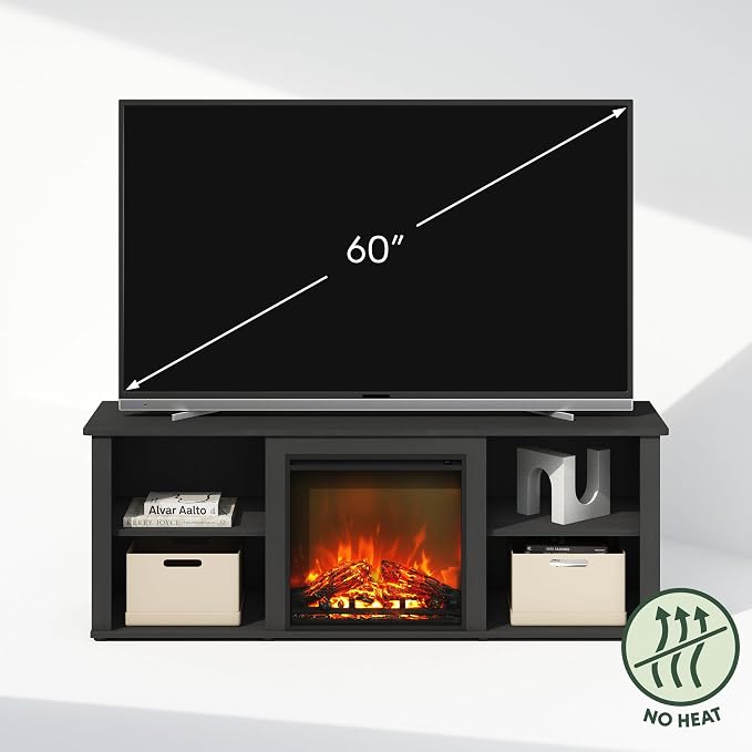 Furinno Jensen Fireplace TV Stand, NO Heat Decorative Electric Fireplace TV - Image 6
