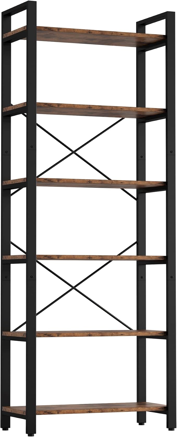 IRONCK Bookshelf 6-Tier Ladder Shelf 110lbs Display Shelf Vintage Industrial by IRONCK