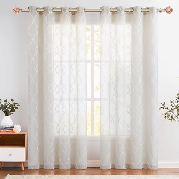 Curtain Rods 32 to 58 Inches, USFOOK 7/8 InchTelescoping Splicing Drapery Rods - Image 3