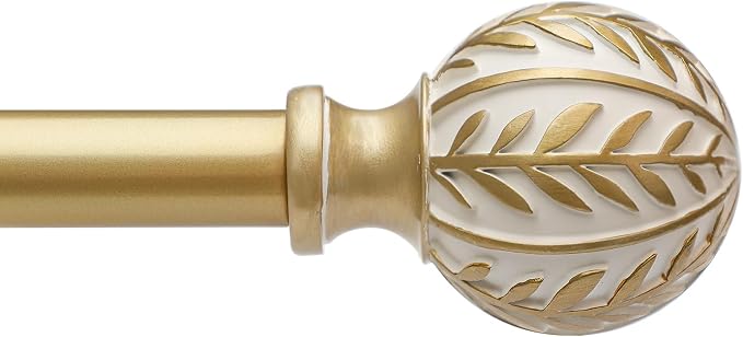 QDWIS Gold Curtain Rods for Windows 48 to 84 inch, Rustic Decorative Drapery by Unknown