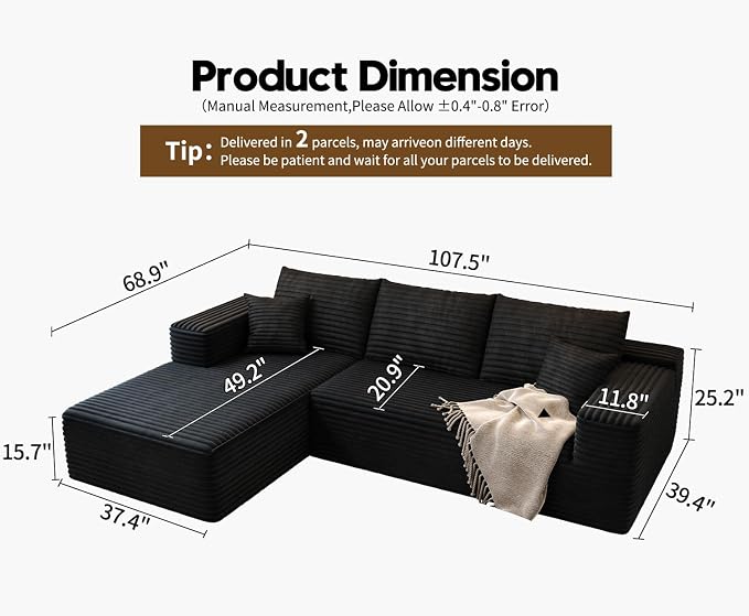 107.5" Cloud Modular Sectional Sofa Couch - Image 2