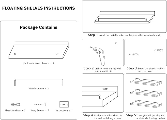 RYOFOBETTO Floating Shelves for Wall Decor, Living Room, Picture Frames - Image 7