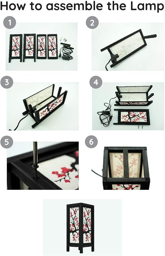 RED BERRY THAILAND LANNA LAMP Japanese Sakura/Cherry Blossom LAMP - Image 8
