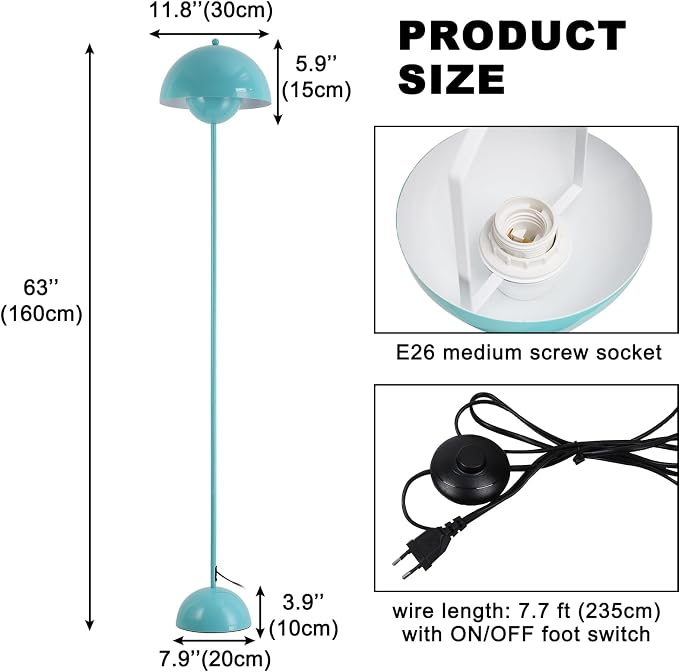 COSYLUX Modern Floor Lamp for Living Room, Industrial Tall Standing Lamp for - Image 6