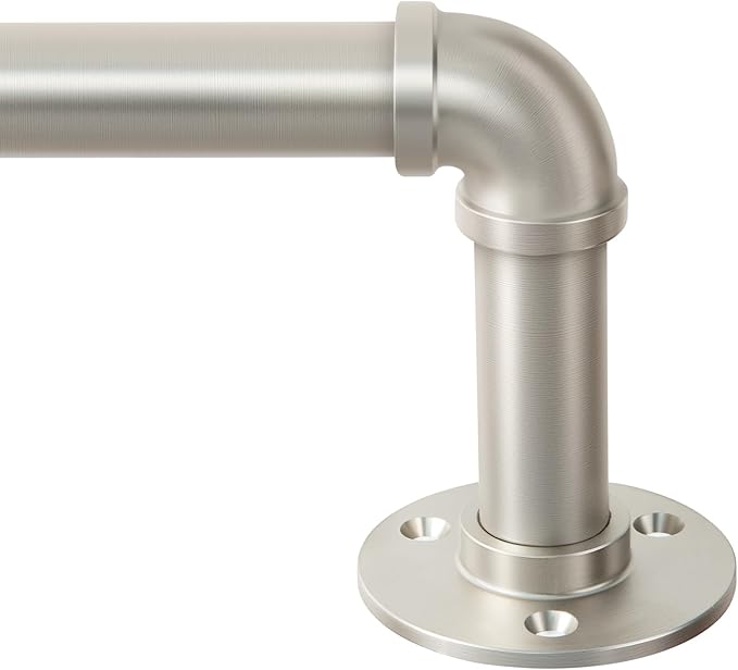 Zeerobee Curtain Rods for Windows 48 to 84, 1 Inch Industrial Wrap Around by zeerobee